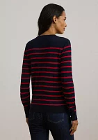 Striped Cotton Blend Sweater