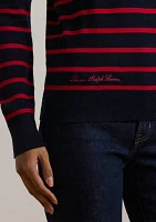 Striped Cotton Blend Sweater