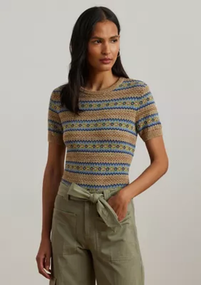 Women's Fair Isle Short-Sleeve Sweater