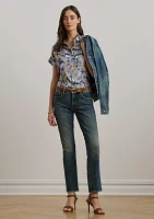 Women's Relaxed Fit Floral Short-Sleeve Shirt