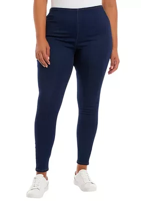 Plus High Rise Pull On Skinny Jeans