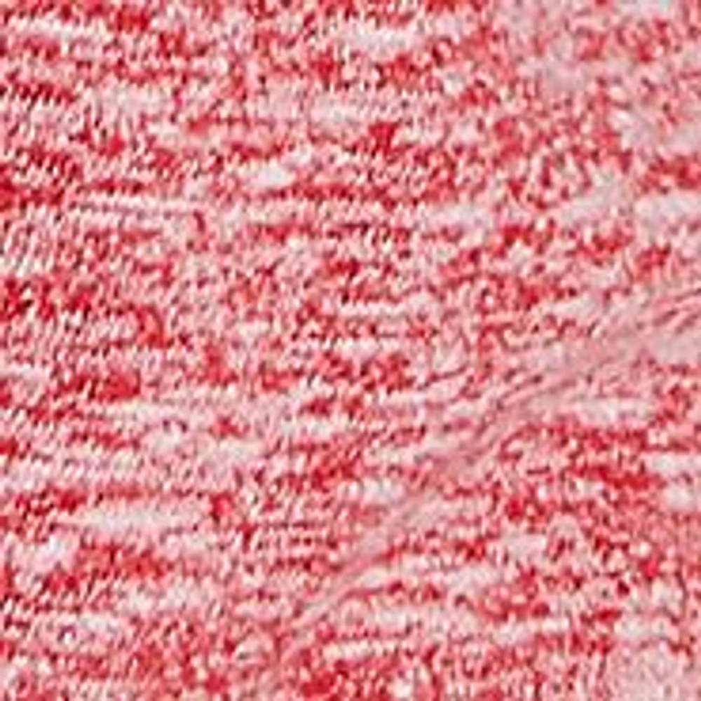 Plus Embroidered V-Neck Hatchi Spacedye Knit Top with Balloon Sleeve