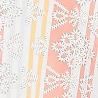 Plus Tropical Stripe Puff Print V-Neck Top