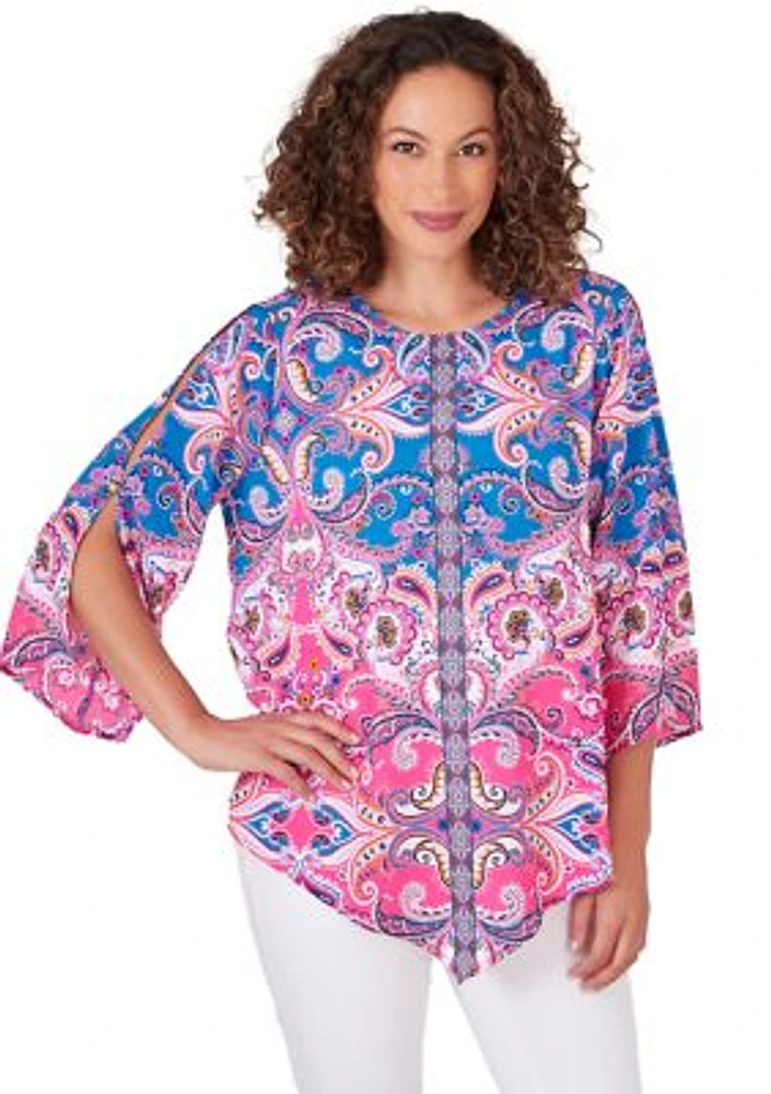 Petite Woven Paisley Top