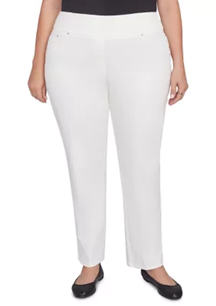 Plus Soft Hand Twill Bi Stretch Pull On Pants