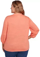 Plus Soft Relaxed Textured Trim Top