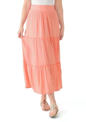 Women's Ruffle Hem Midi Skirt