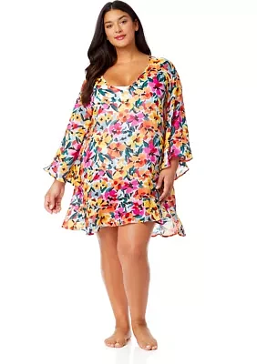 Gradient Floral Cover Up