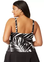Plus Palm Chic Underwire Tankini Top