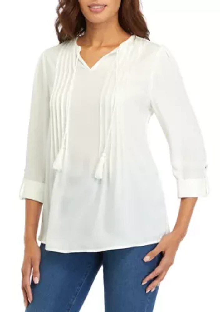 Women's Tassel Henley Top