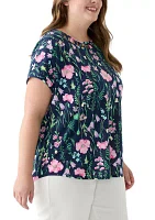 Plus Printed Knit Top