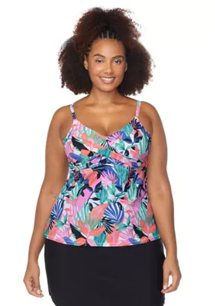 Plus She's Like Summer Aries Tankini Swim Top
