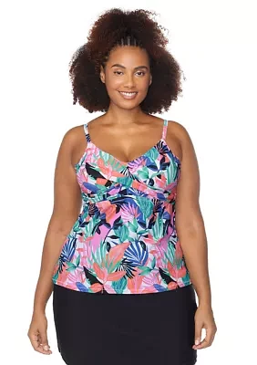 Plus She's Like Summer Aries Tankini Swim Top