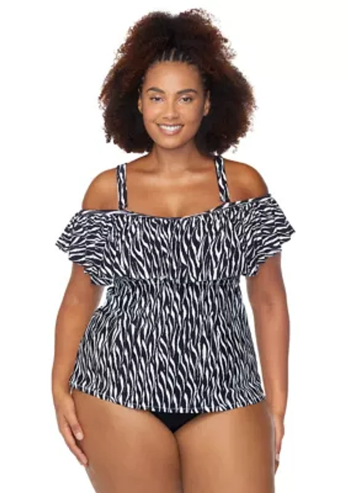 Plus Hideaway Tortuga Tankini Swim Top