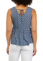 Juniors' Printed V-Neck Top