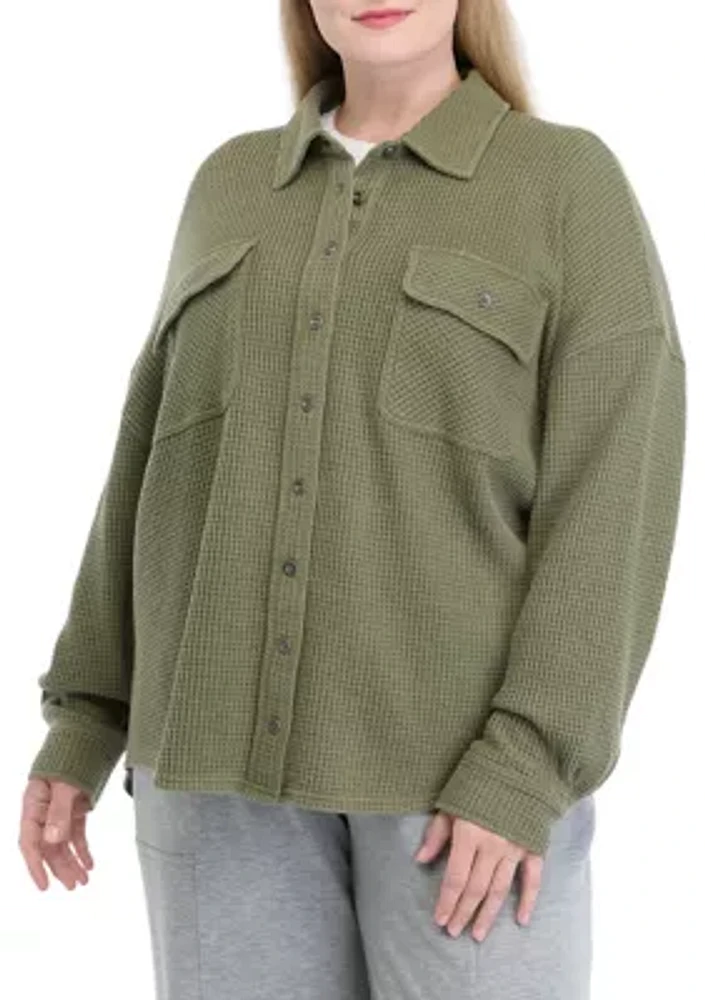 Plus Waffle Shacket