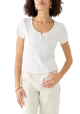 Women's Short Sleeve Henley T-Shirt