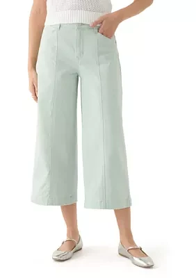 Women's Wide Leg Front Cropped Pants