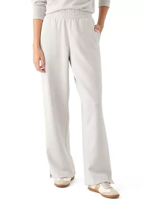 Comfy Fleece Wide Leg Pants with Garment Dye