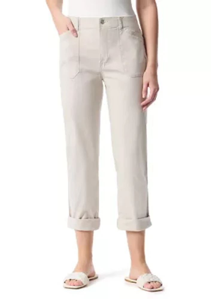 Petite Cuffed Straight Utility Pants