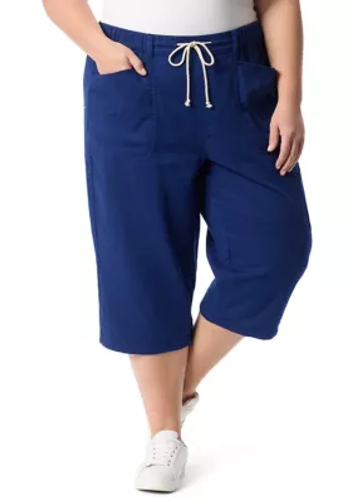 Plus Soft Dobby Taper Skimmer Pants
