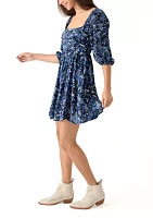 Women's 3/4 Sleeve Mini Dress