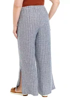 Plus Striped Linen Blend Pants