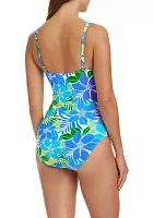 Fresh Takes Shirred Bandeau One Piece Swimsuit