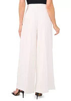 Women's Button Front Wide Leg Pants