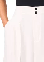 Women's Button Front Wide Leg Pants