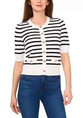 Petite Elbow Sleeve Printed Cardigan
