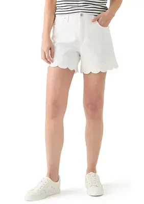 Women's High Rise 4" Scallop Hem Shorts