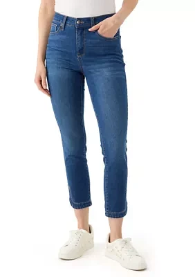 Women's Tulip Hem Cropped Color Washed Jeans