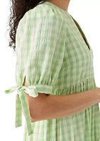 Women's Checkered Midi Tiered Dress