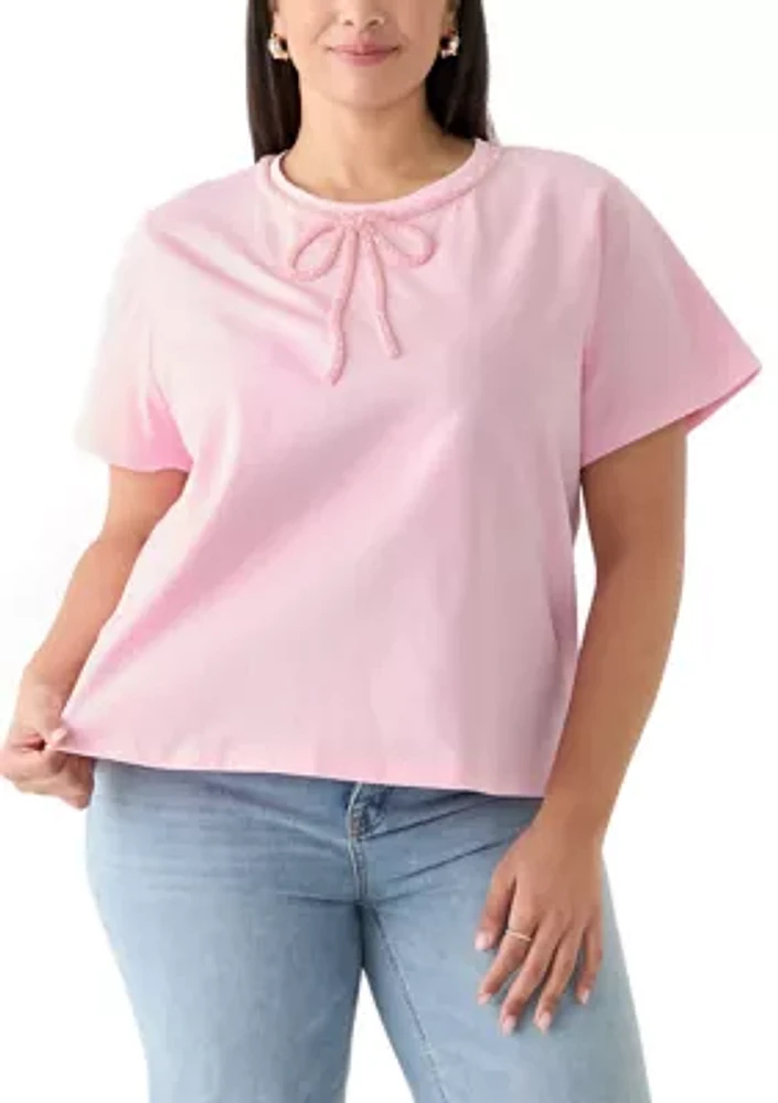 Plus Beaded Bow T-Shirt