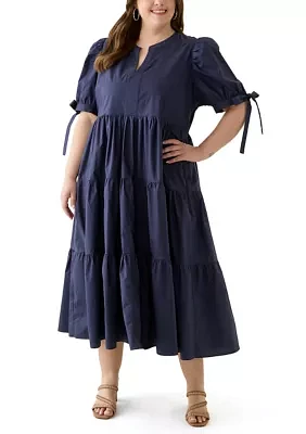 Plus Tiered Midi Dress