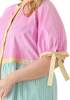 Plus Color Block Stripe Midi Dress