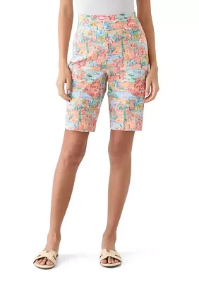 Petite Printed Bermuda Shorts