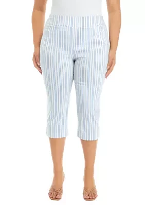 Plus Blue/Lady Stripe Straight Pants