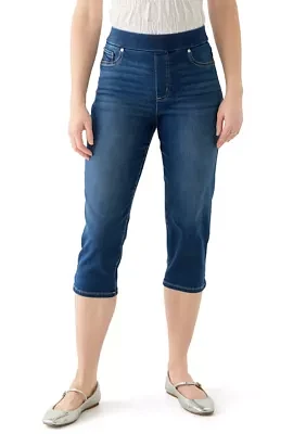 Women's Knit Denim Capri Jeans