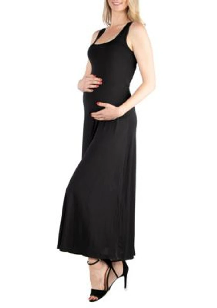 Slim fit A Line Sleeveless Maternity Maxi Dress