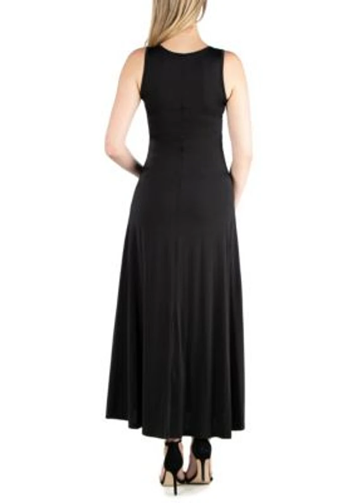 Slim fit A Line Sleeveless Maternity Maxi Dress