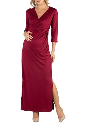 Maternity  Ankle Length Side Slit Formal Maxi Dress