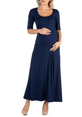 Maternity  Casual Maxi Dress with Sleeves