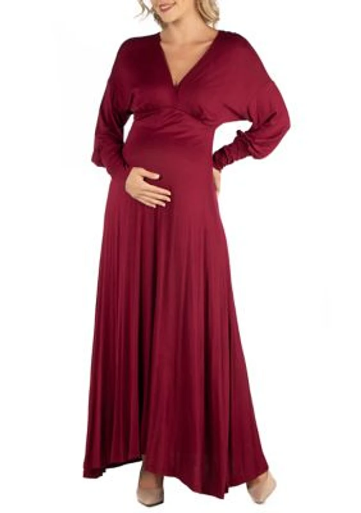 Maternity Formal Long Sleeve Maxi Dress