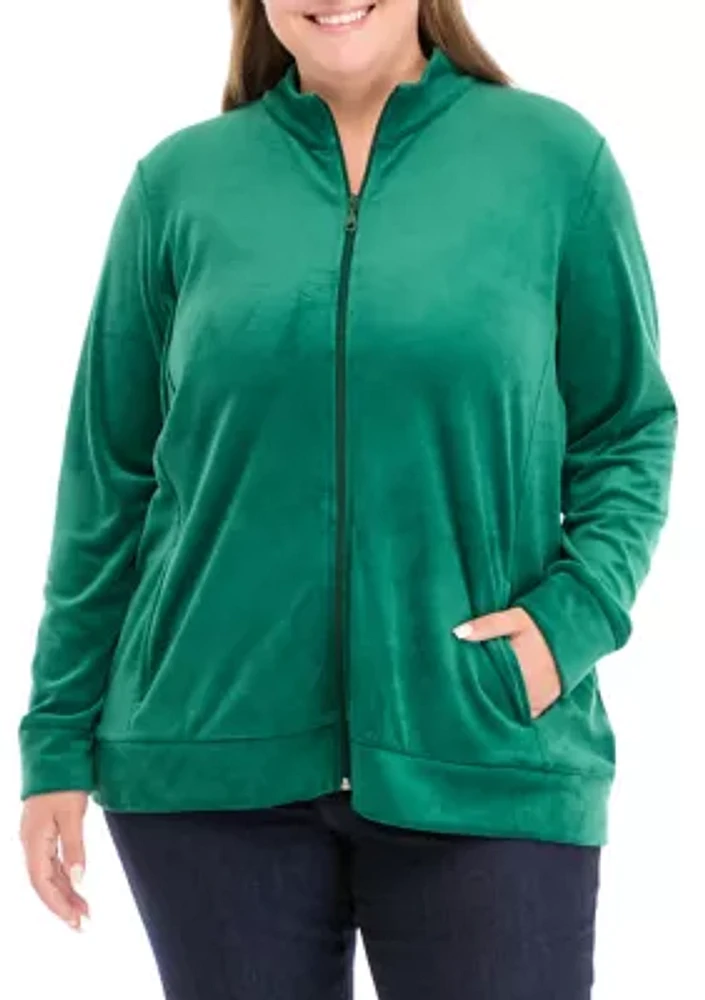 Plus Velour Zip Jacket