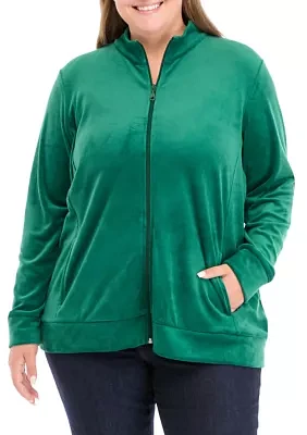 Plus Velour Zip Jacket