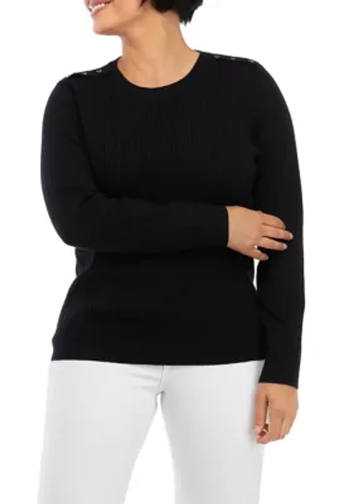 Petite Long Sleeve Crew Neck Shirt