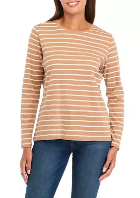 Petite Striped Crew Neck T-Shirt