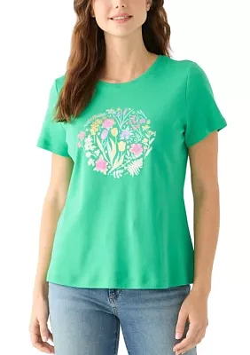 Petite Crew Neck Graphic T-Shirt